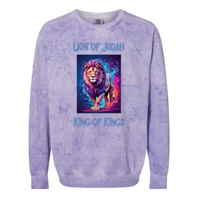 Christian Faith Jesus Christ Lion Of Judah Colorblast Crewneck Sweatshirt