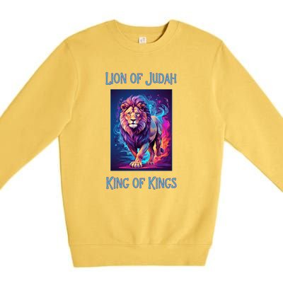 Christian Faith Jesus Christ Lion Of Judah Premium Crewneck Sweatshirt