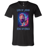 Christian Faith Jesus Christ Lion Of Judah V-Neck T-Shirt