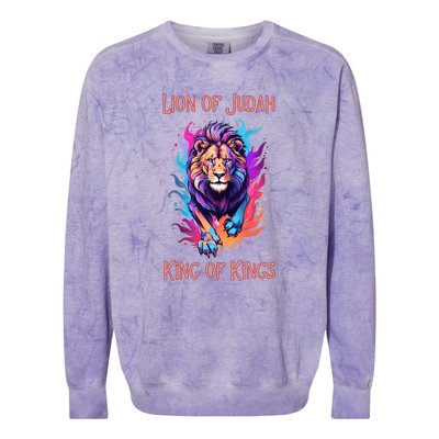 Christian Faith Jesus Christ Lion Of Judah Colorblast Crewneck Sweatshirt