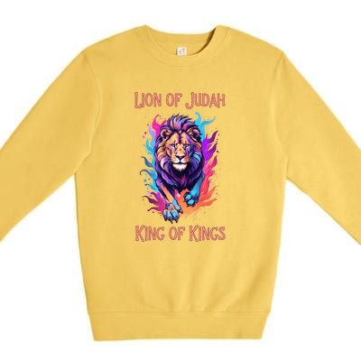 Christian Faith Jesus Christ Lion Of Judah Premium Crewneck Sweatshirt