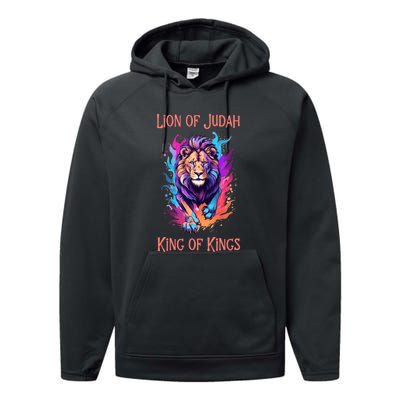 Christian Faith Jesus Christ Lion Of Judah Performance Fleece Hoodie