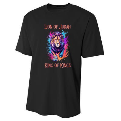 Christian Faith Jesus Christ Lion Of Judah Performance Sprint T-Shirt