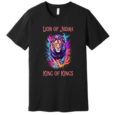 Christian Faith Jesus Christ Lion Of Judah Premium T-Shirt