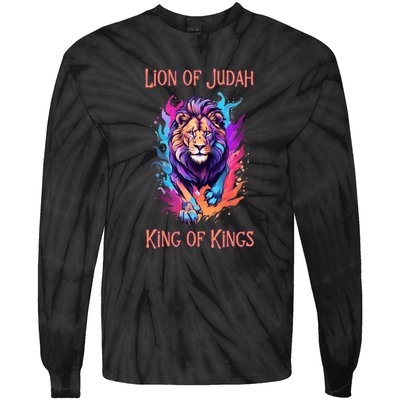 Christian Faith Jesus Christ Lion Of Judah Tie-Dye Long Sleeve Shirt