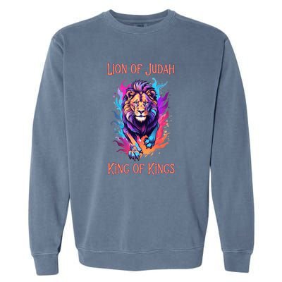 Christian Faith Jesus Christ Lion Of Judah Garment-Dyed Sweatshirt