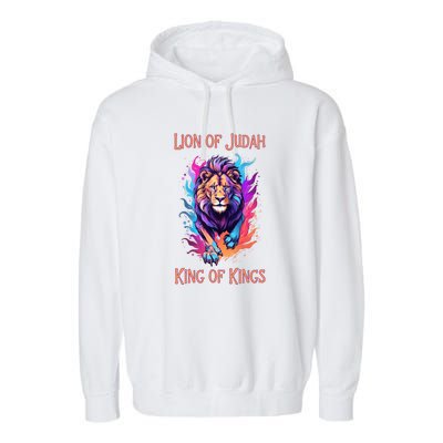 Christian Faith Jesus Christ Lion Of Judah Garment-Dyed Fleece Hoodie