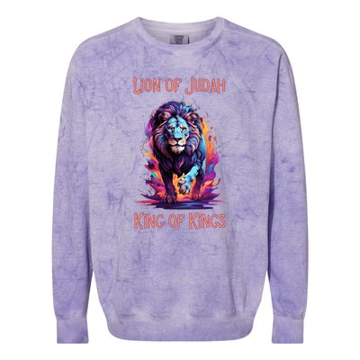 Christian Faith Jesus Christ Lion Of Judah Colorblast Crewneck Sweatshirt