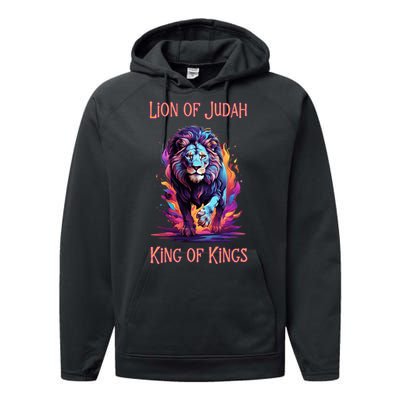 Christian Faith Jesus Christ Lion Of Judah Performance Fleece Hoodie