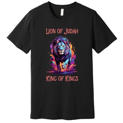 Christian Faith Jesus Christ Lion Of Judah Premium T-Shirt