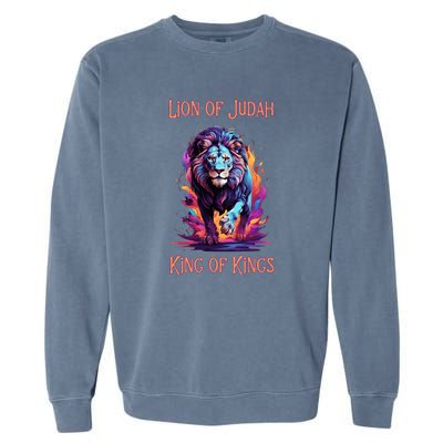 Christian Faith Jesus Christ Lion Of Judah Garment-Dyed Sweatshirt