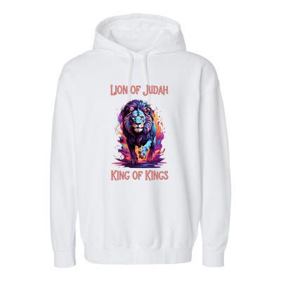 Christian Faith Jesus Christ Lion Of Judah Garment-Dyed Fleece Hoodie