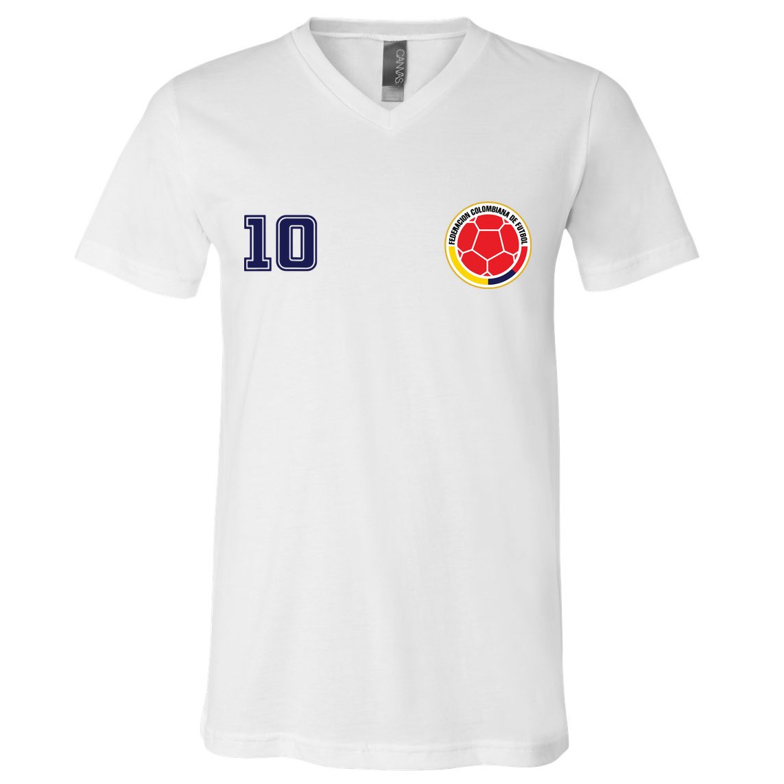 Colombia Flag Jersey Futbol Soccer Franela Colombia V-Neck T-Shirt