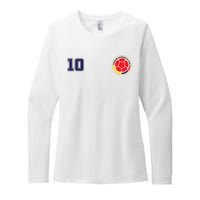 Colombia Flag Jersey Futbol Soccer Franela Colombia Womens CVC Long Sleeve Shirt