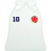 Colombia Flag Jersey Futbol Soccer Franela Colombia Ceramic Bell Ornament