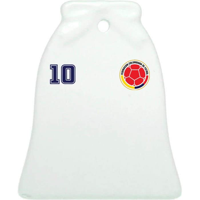 Colombia Flag Jersey Futbol Soccer Franela Colombia Ceramic Bell Ornament