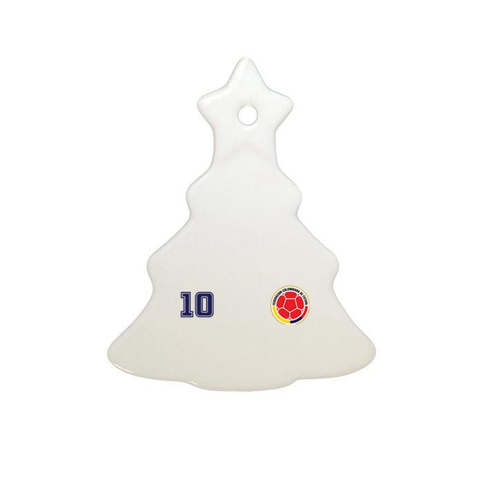 Colombia Flag Jersey Futbol Soccer Franela Colombia Ceramic Tree Ornament