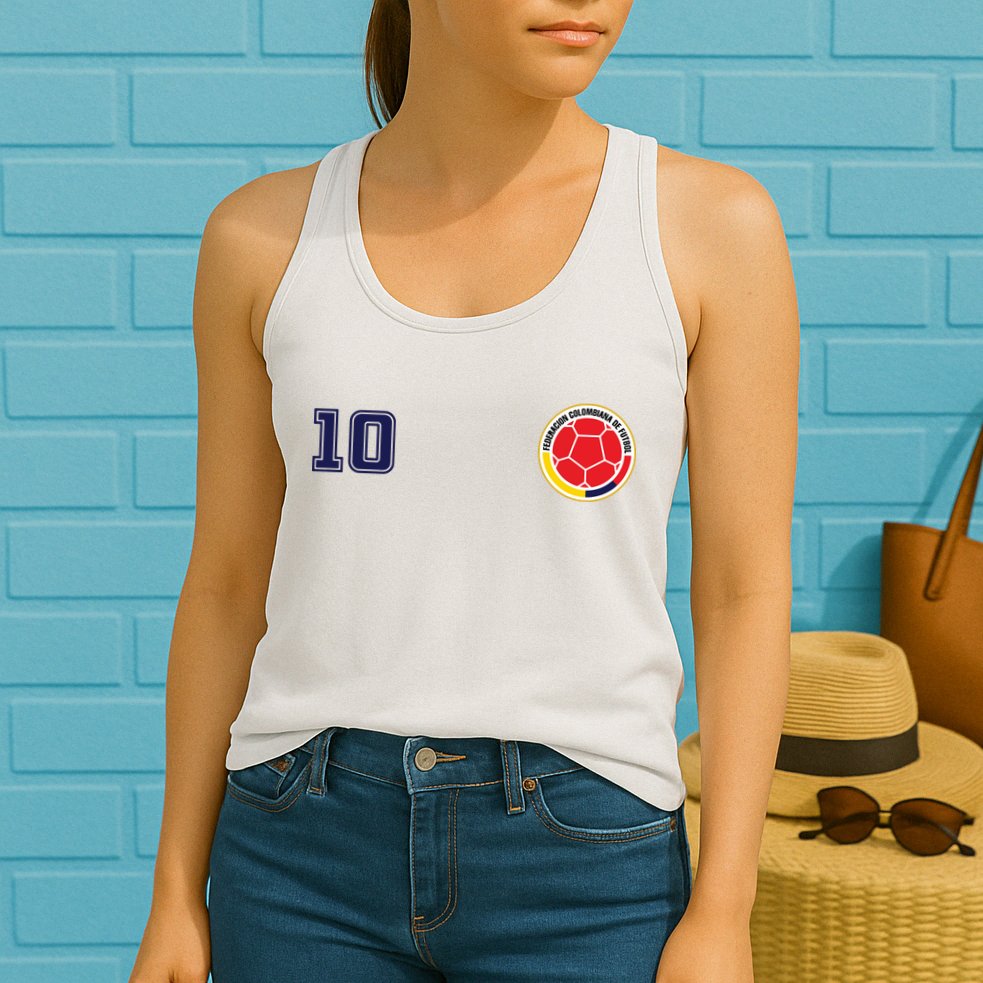Colombia Flag Jersey Futbol Soccer Franela Colombia Womens Tank Top