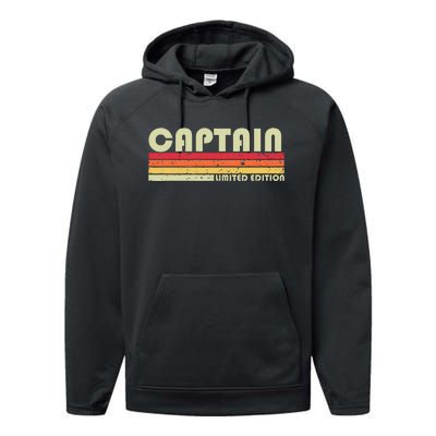 Captain Funny Job Title Profession Birthday Worker Idea Performance Fleece Hoodie