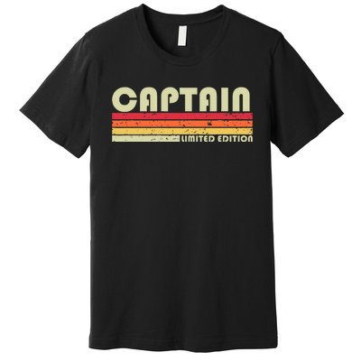 Captain Funny Job Title Profession Birthday Worker Idea Premium T-Shirt