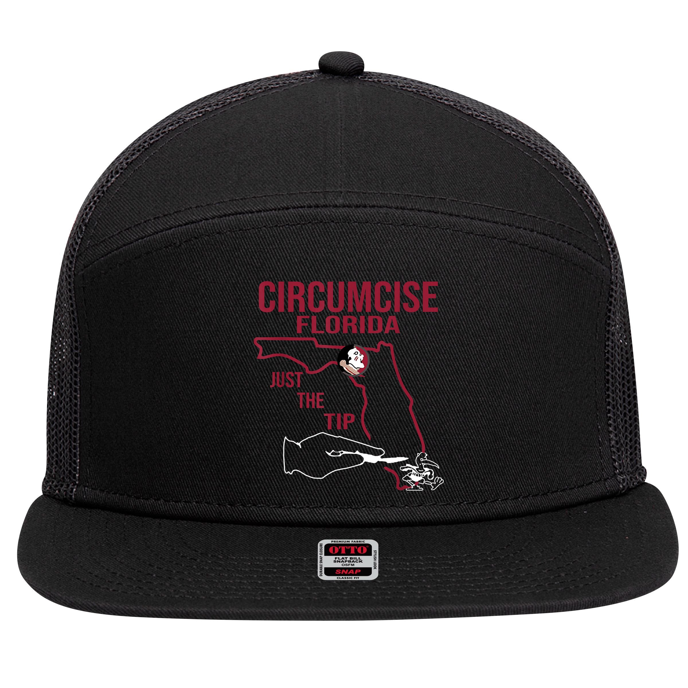 Circumcise Florida Just The Tip 7 Panel Mesh Trucker Snapback Hat