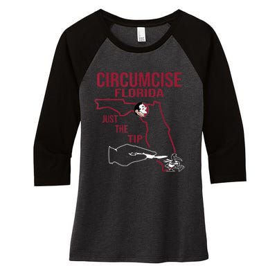 Circumcise Florida Just The Tip Women's Tri-Blend 3/4-Sleeve Raglan Shirt