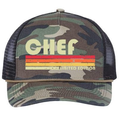 CHEF Funny Job Title Profession Birthday Worker Idea Retro Rope Trucker Hat Cap