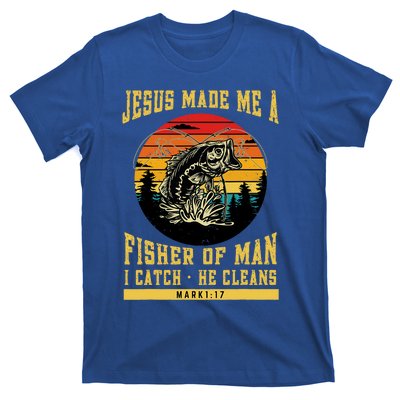 Christian Fisherman Jesus Made Me A Fisher Of Man Religious T-Shirt