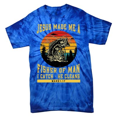 Christian Fisherman Jesus Made Me A Fisher Of Man Religious Tie-Dye T-Shirt