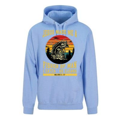 Christian Fisherman Jesus Made Me A Fisher Of Man Religious Unisex Surf Hoodie