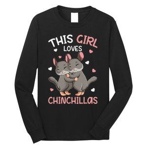 Chinchilla Funny Just a  Who Loves Chinchillas Long Sleeve Shirt