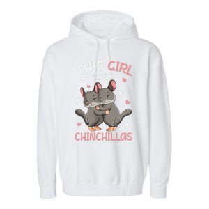 Chinchilla Funny Just a  Who Loves Chinchillas Garment-Dyed Fleece Hoodie