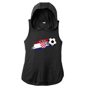 Croatia Flag Jersey Croatian Soccer Team Croatian Ladies PosiCharge Tri-Blend Wicking Draft Hoodie Tank