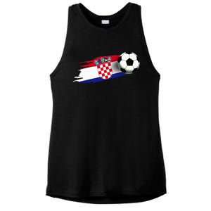 Croatia Flag Jersey Croatian Soccer Team Croatian Ladies PosiCharge Tri-Blend Wicking Tank