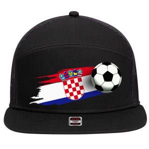 Croatia Flag Jersey Croatian Soccer Team Croatian 7 Panel Mesh Trucker Snapback Hat