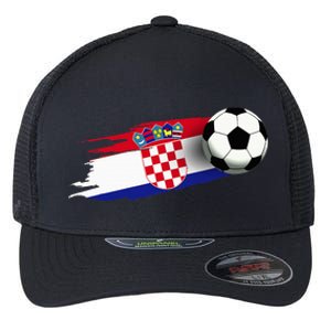 Croatia Flag Jersey Croatian Soccer Team Croatian Flexfit Unipanel Trucker Cap