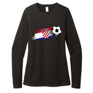 Croatia Flag Jersey Croatian Soccer Team Croatian Womens CVC Long Sleeve Shirt