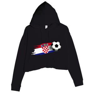 Croatia Flag Jersey Croatian Soccer Team Croatian Crop Fleece Hoodie