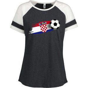 Croatia Flag Jersey Croatian Soccer Team Croatian Enza Ladies Jersey Colorblock Tee