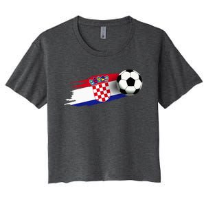 Croatia Flag Jersey Croatian Soccer Team Croatian Women's Crop Top Tee