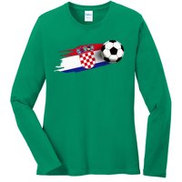 Croatia Flag Jersey Croatian Soccer Team Croatian Ladies Long Sleeve Shirt