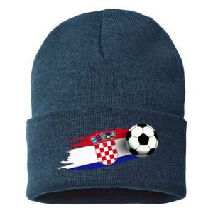 Croatia Flag Jersey Croatian Soccer Team Croatian Sustainable Knit Beanie