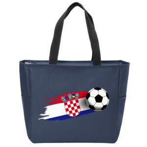 Croatia Flag Jersey Croatian Soccer Team Croatian Zip Tote Bag