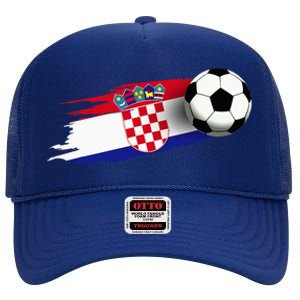 Croatia Flag Jersey Croatian Soccer Team Croatian High Crown Mesh Back Trucker Hat