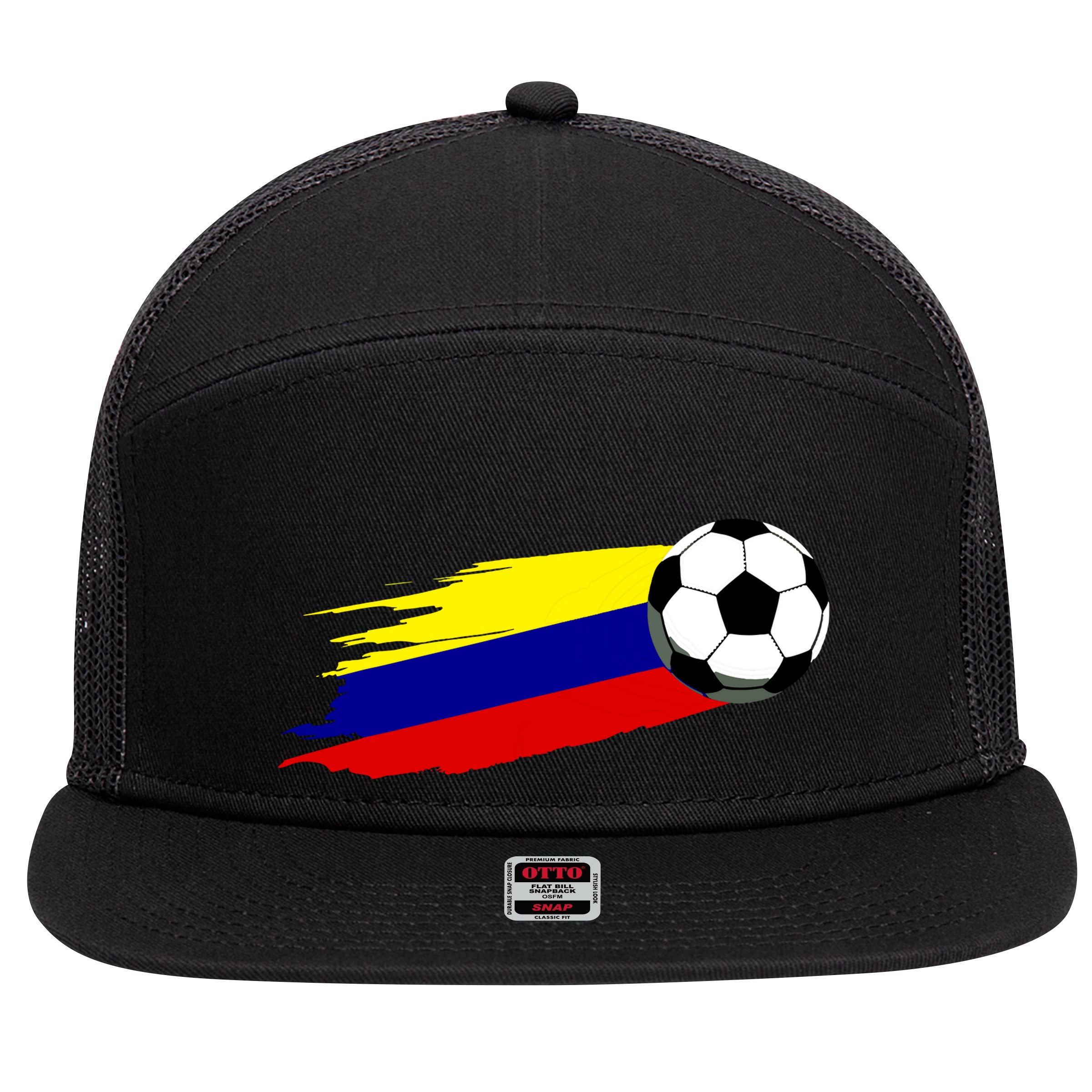 Colombia Flag Jersey Colombian Soccer Team Colombian 7 Panel Mesh Trucker Snapback Hat