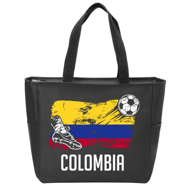 Colombia Flag Jersey Colombian Soccer Team Colombian Zip Tote Bag