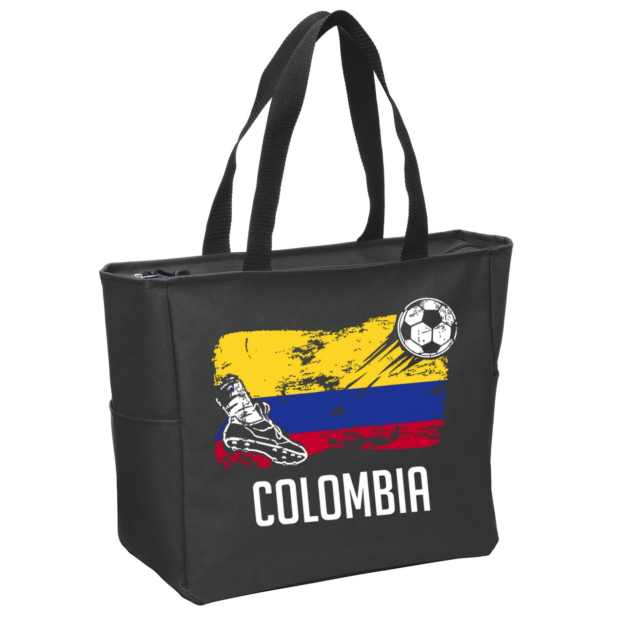 Colombia Flag Jersey Colombian Soccer Team Colombian Zip Tote Bag
