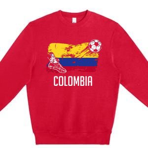 Colombia Flag Jersey Colombian Soccer Team Colombian Premium Crewneck Sweatshirt