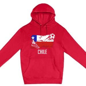 Chile Flag Jersey Chilean Soccer Team Chilean Premium Pullover Hoodie