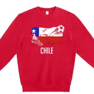 Chile Flag Jersey Chilean Soccer Team Chilean Premium Crewneck Sweatshirt